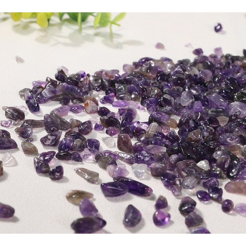 [水晶專賣24h出貨] 天然礦採 水晶碎石 紫水晶 魚缸花盆造景石 消磁石 水晶擴香 水晶 能量石 風水-細節圖3