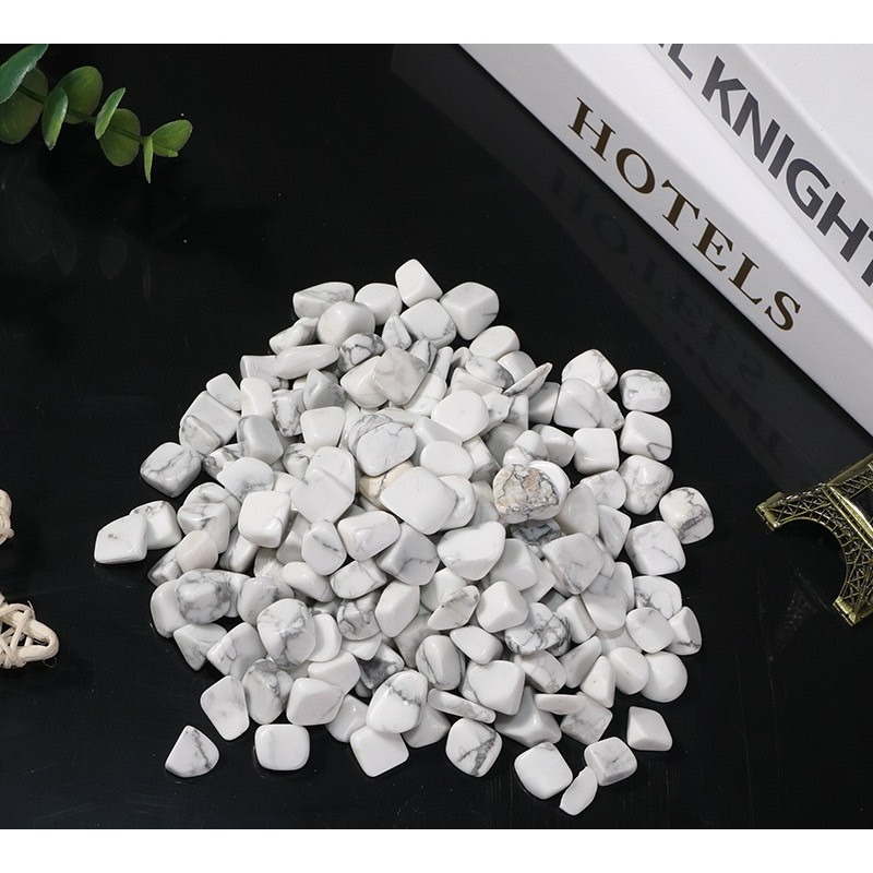[水晶專賣24h出貨] 天然礦採 水晶碎石 白松石 魚缸花盆造景石 消磁石 水晶擴香 水晶 能量石 風水-細節圖2