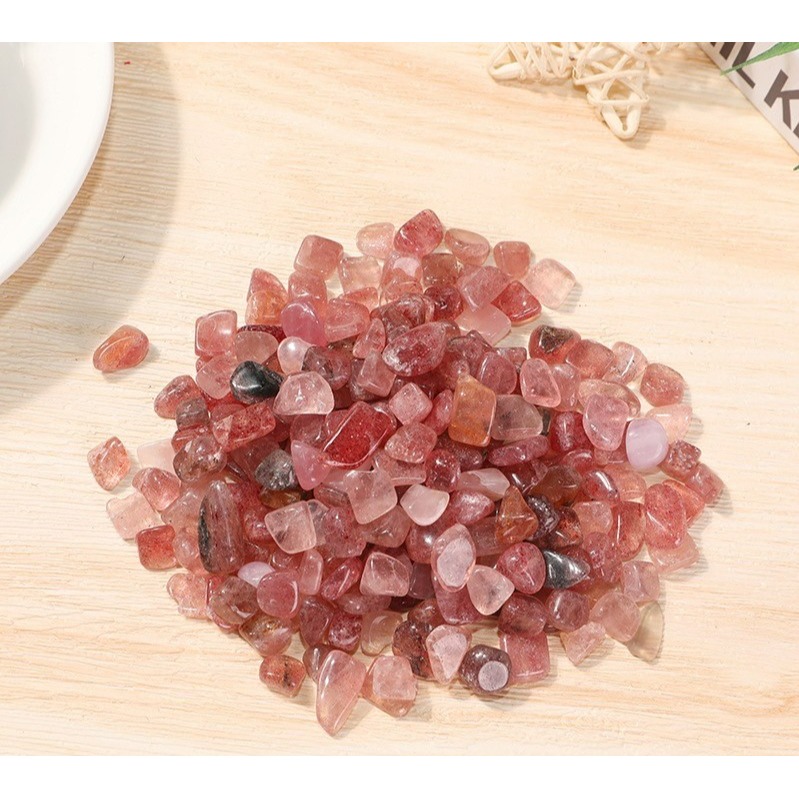 [水晶專賣24h出貨] 天然礦採 水晶碎石 草莓晶 魚缸花盆造景石 消磁石 水晶擴香 水晶 能量石 風水-細節圖4