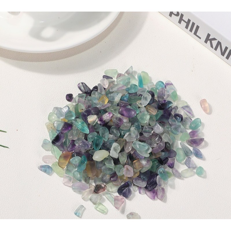 [水晶專賣24h出貨] 天然礦採 水晶碎石 彩螢石 魚缸花盆造景石 消磁石 水晶擴香 水晶 能量石 風水-細節圖2