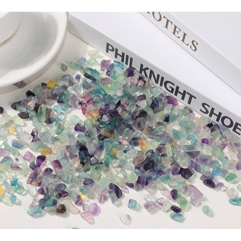 [水晶專賣24h出貨] 天然礦採 水晶碎石 彩螢石 魚缸花盆造景石 消磁石 水晶擴香 水晶 能量石 風水-細節圖3