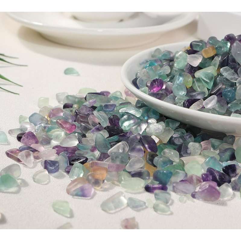 [水晶專賣24h出貨] 天然礦採 水晶碎石 彩螢石 魚缸花盆造景石 消磁石 水晶擴香 水晶 能量石 風水-細節圖4