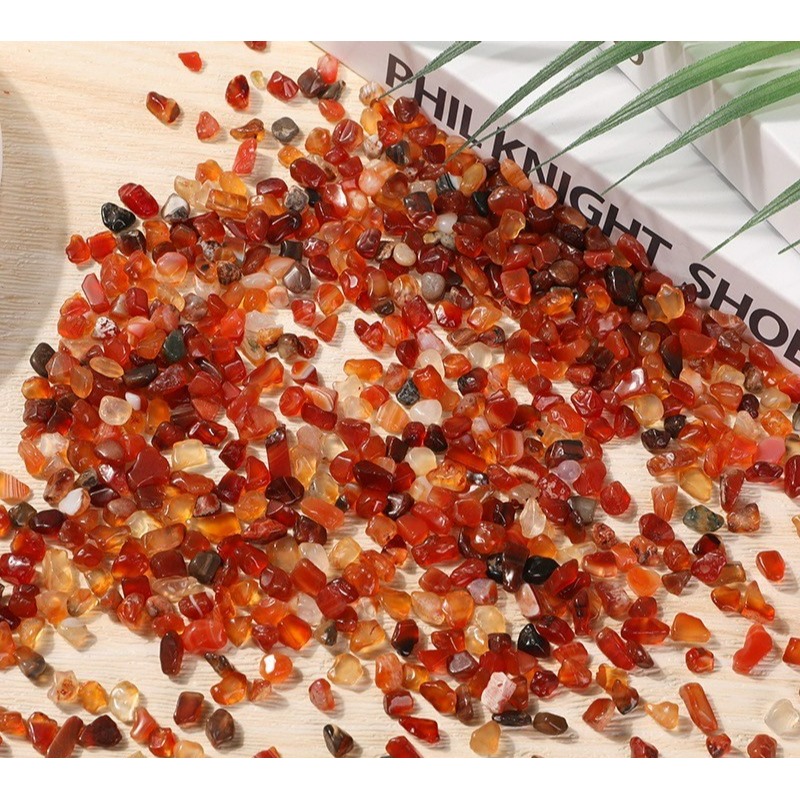 [水晶專賣24h出貨] 天然水晶 水晶碎石 紅瑪瑙 魚缸花盆造景石 消磁石 水晶擴香 水晶 能量石 風水 玉石 瑪瑙-細節圖2