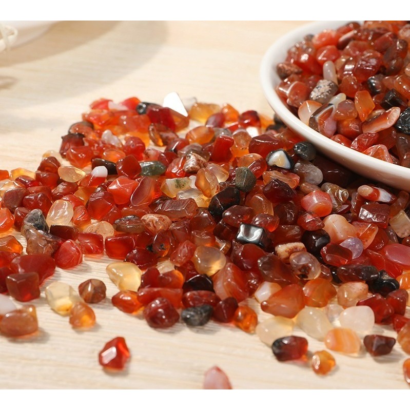 [水晶專賣24h出貨] 天然水晶 水晶碎石 紅瑪瑙 魚缸花盆造景石 消磁石 水晶擴香 水晶 能量石 風水 玉石 瑪瑙-細節圖4