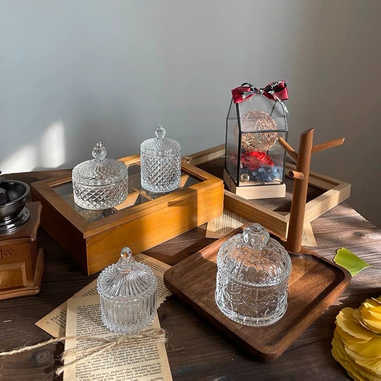 [水晶專賣24h出貨] 水晶消磁碗 透明玻璃罐 水晶收納盒 玻璃碗 淨化器皿 糖果盅 消磁石 擺飾-細節圖2