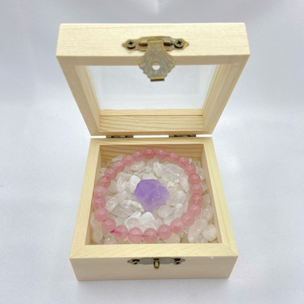 [水晶專賣24h出貨] 水晶消磁 收納 木盒 玻璃蓋木盒 水晶碎石消磁盒 消磁碗 水晶 水晶碎石 淨化水晶 水晶-細節圖4