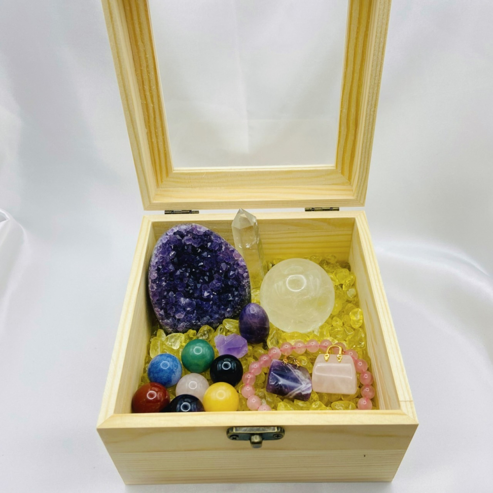 [水晶專賣24h出貨] 水晶消磁 收納 木盒 玻璃蓋木盒 水晶碎石消磁盒 消磁碗 水晶 水晶碎石 淨化水晶 水晶-細節圖10