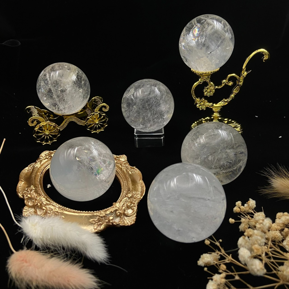 [水晶專賣24h出貨] 天然水晶 4CM 水晶球 擺件 無孔圓珠 圓球 天然珠子  水晶 玉石 風水擺飾 生日禮物-細節圖5