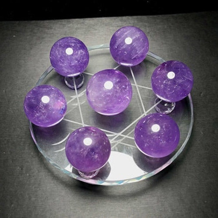 [水晶專賣24h出貨] 水晶七星盤 七星陣底座 K9水晶 水晶球 配件 家居裝飾 招財水晶柱 支架擺件 水晶-細節圖10