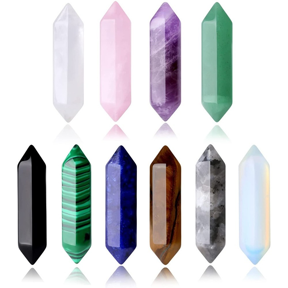 水晶專賣24h出貨] 天然水晶水晶柱六角椎六角柱兩頭尖水晶玉石水晶擺件 
