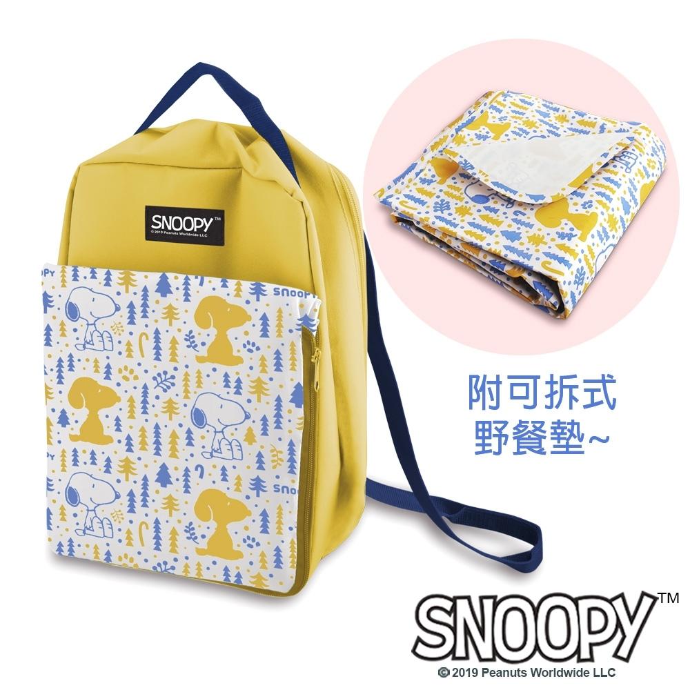 SNOOPY 史努比 下雪森林 多用途野餐墊保溫包-細節圖4