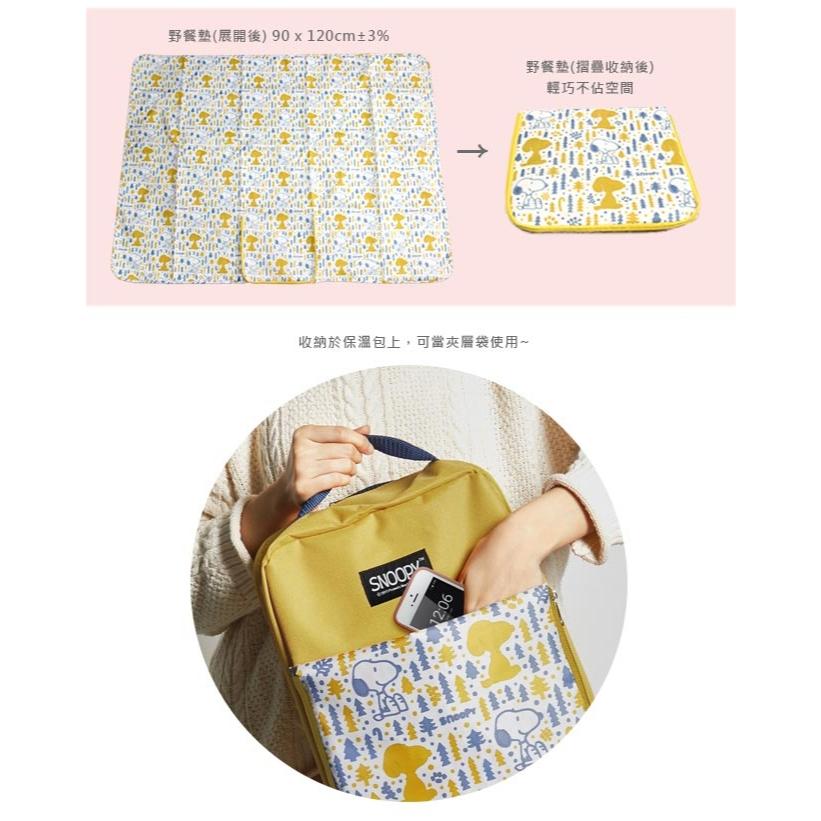 SNOOPY 史努比 下雪森林 多用途野餐墊保溫包-細節圖5