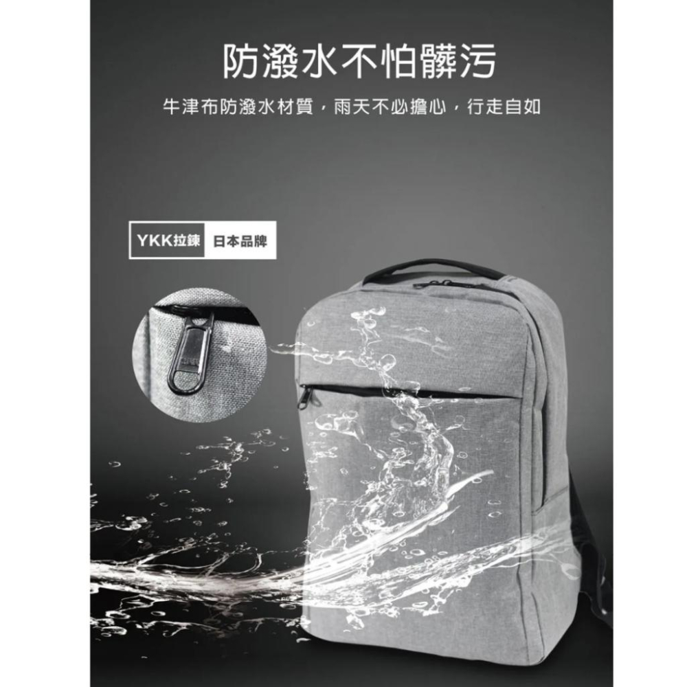 Uniscope 優思 17吋 筆電 電腦 後背包 灰 @再贈「Snoopy 史努比圓形微波保鮮盒 620ml」-細節圖2