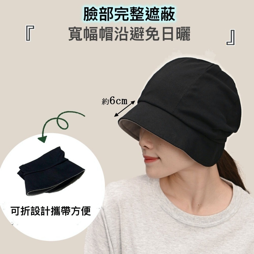 內外雙色變換｜四季適用 遮陽帽｜防曬透氣 折疊便攜｜男女通用 戶外必備｜防曬抗UV 透氣輕盈 休閒時尚款-細節圖3