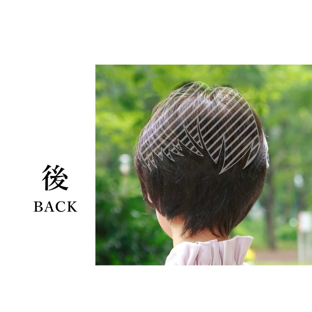 補髮遮白髮片｜新型記憶絲+I型人工頭皮 ｜補髮量.遮白髮｜假髮片 .女髮片.頭頂補髮片｜日本進口-細節圖9