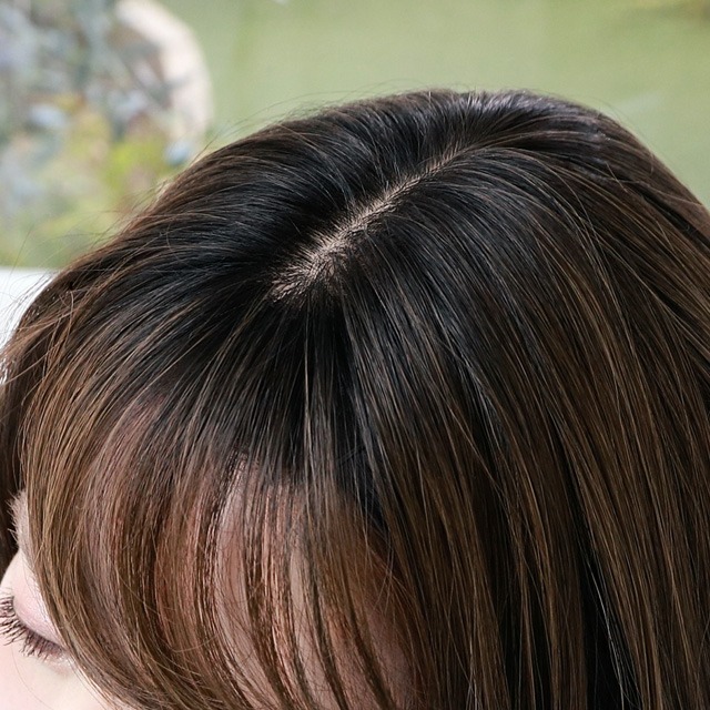 大範圍遮白髮片｜瀏海手工+I型人工頭皮 ｜補髮量遮白髮免染髮｜假髮片 .女髮片.頭頂補髮片｜日本進口-細節圖10