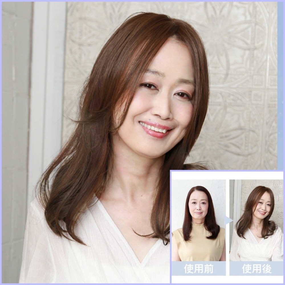 大範圍遮白髮片｜瀏海旁分+I型人工頭皮 ｜假髮片 .女髮片.頭頂補髮片｜髮質自然超逼真.日本進口-細節圖2