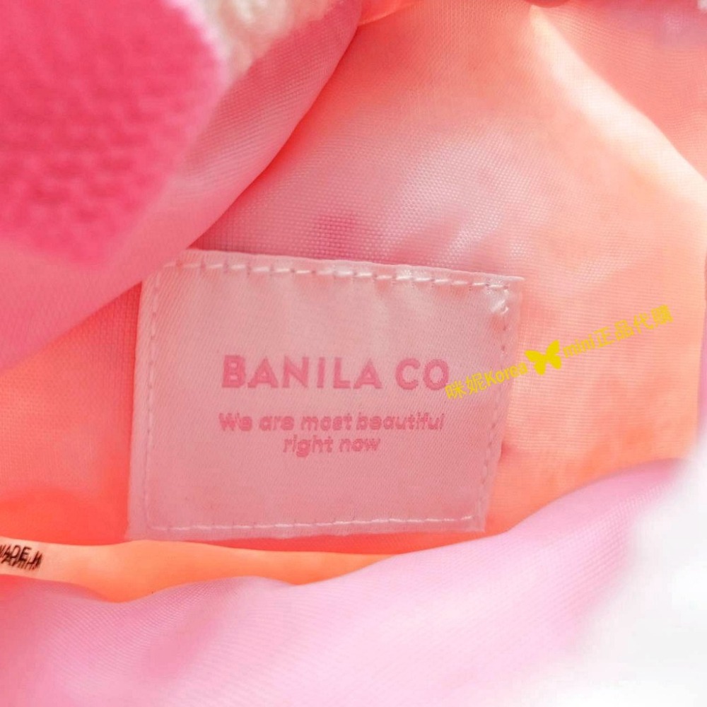 mini♥️咪妮♥️BANILA CO 聯名款 刺繡喵喵羔羊毛束口包 化妝包 手提包-細節圖4