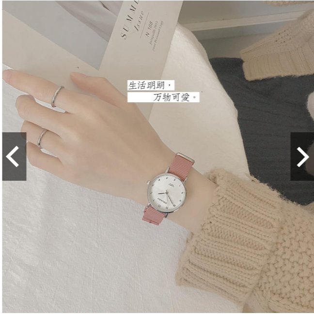 小而美-考試專用帆布手表女款學生韓版簡約復古英倫風初高中生ins學院風-細節圖4