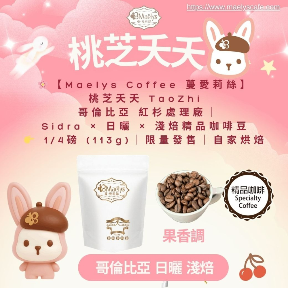 【Maelys】咖啡豆｜桃芝夭夭 TaoZhi｜哥倫比亞 紅杉處理廠 日曬 淺焙 1/4磅-細節圖4