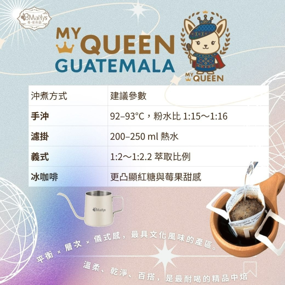 咖啡豆｜【Maelys】My Queen我的女王｜瓜地馬拉 SHB｜薇薇特南果 Huehuetenango｜中焙・水洗-細節圖5