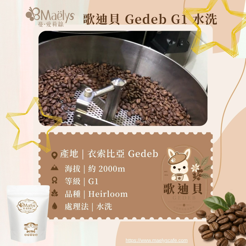 Maelys【歌迪貝Gedeb】衣索比亞 耶加雪菲 沃卡 奇奇雷 G1 水洗｜柑橘・白桃・荔枝｜淺中焙｜精品單品咖啡豆-細節圖3