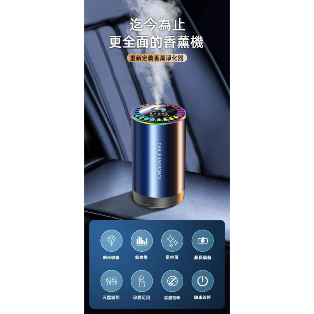 AI感應星空頂汽車香薰機 隨車啟停 RGB拾音氛圍燈 汽車除臭味 汽車香水 車用香薰機 薰香機 香薰機 香氛機 擴香機-細節圖9