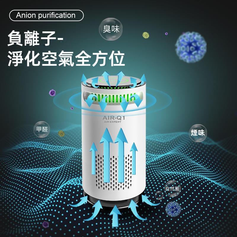 汽車空氣淨化器 800萬負離子空氣清淨機 快速去煙味+異味+香薰片 車用空氣清淨機 USB空氣淨化器  車用負離子淨化器-細節圖6