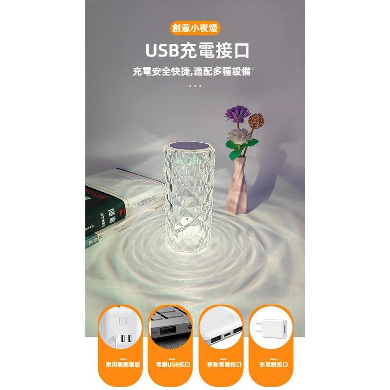 變色觸控小夜燈 玫瑰氛圍燈 16色+觸控+遙控 LED小夜燈 床頭燈 充插電兩用 氣氛燈 露營燈 房間氣氛燈 交換禮物-細節圖7