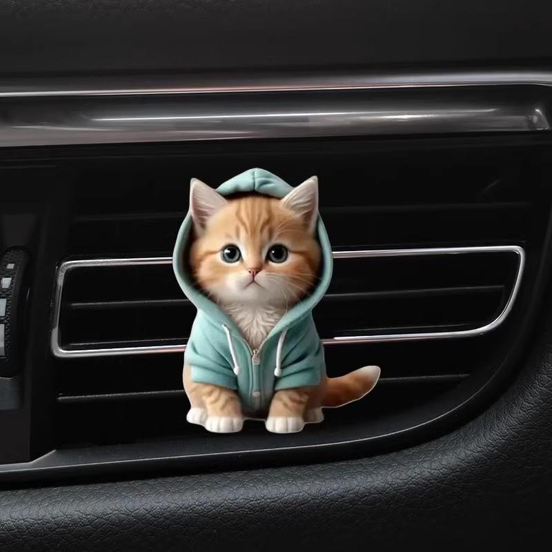 可愛貓咪汽車香薰 汽車香水 出風口香水 固體香膏 車用香氛 除異味 冷氣出風口香薰片 出風口香薰 汽車香氛 可愛裝飾香氛-細節圖6