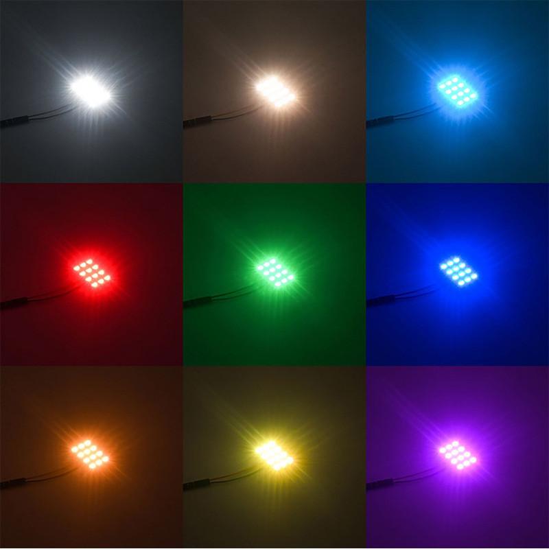 汽車室內燈 T10雙尖頭 遙控七彩LED閱讀燈 12V 5050燈珠 汽車閱讀燈 LED室內燈 車頂燈 車廂燈 車內燈-細節圖3