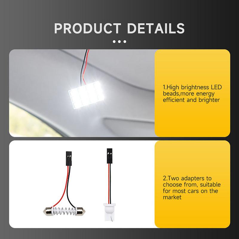 汽車室內燈 T10雙尖頭 遙控七彩LED閱讀燈 12V 5050燈珠 汽車閱讀燈 LED室內燈 車頂燈 車廂燈 車內燈-細節圖4