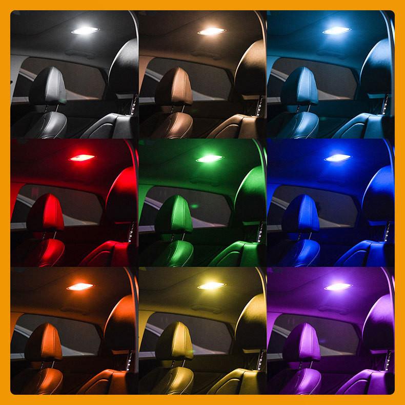 汽車室內燈 T10雙尖頭 遙控七彩LED閱讀燈 12V 5050燈珠 汽車閱讀燈 LED室內燈 車頂燈 車廂燈 車內燈-細節圖9