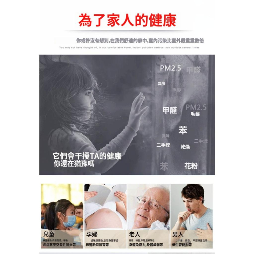 空氣清淨機 UV紫外線殺菌 負離子除臭 空氣淨化器 適用9坪內 PM2.5強效濾除 室內除甲醛 除煙除塵-細節圖9