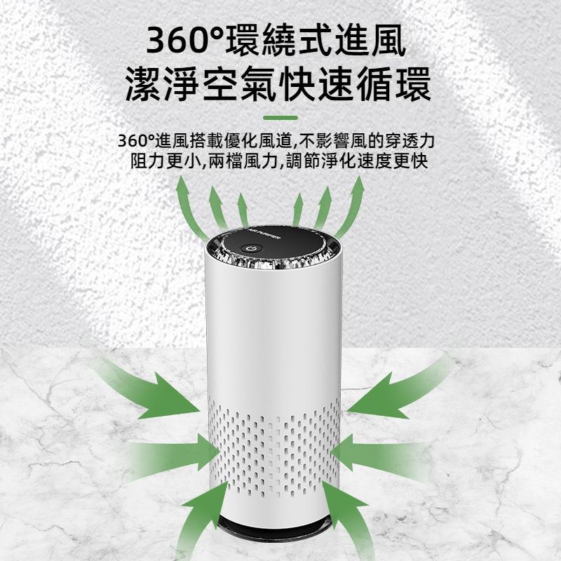 車用空氣淨化器 汽車空氣清淨機 七彩氣氛燈 車家兩用 負離子空氣淨化機 USB車內除煙淨化器 汽車空氣淨化器 汽車香薰-細節圖3