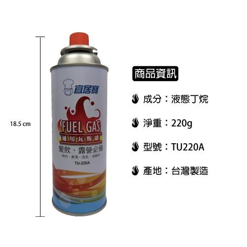 🔥100%台灣製造 工廠直銷🔥宜居寶 卡式爐專用瓦斯罐3入 220g【通過國家檢驗 CNS14530】-細節圖5