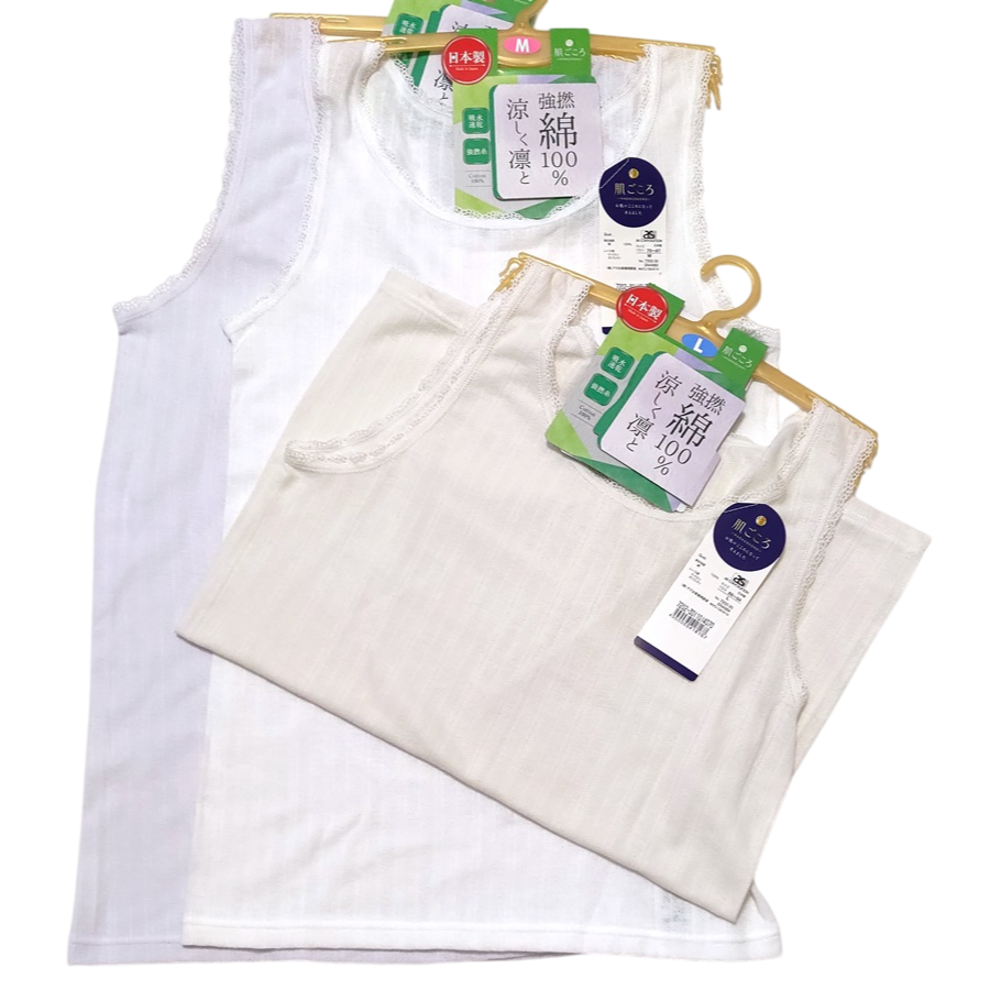 日本製 強撚女背心 內襯衣100%純棉背心 日本涼衣 柔軟透氣清爽-細節圖7