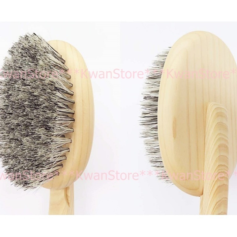 日本澡刷 OHE 天然豚毛沐浴刷 檜木柄 豬毛澡刷 洗澡刷-彎-細節圖5