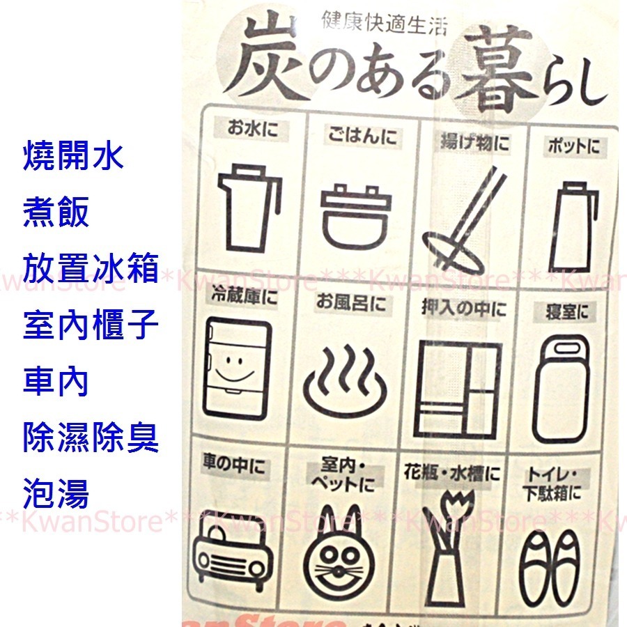 日本萬用備長炭 日本製漢方研究所  煮飯備長炭 煮水 天然除濕除臭  (3支/入)-細節圖2