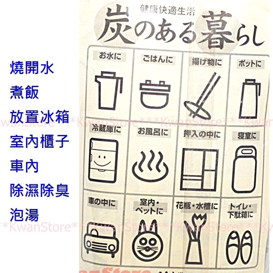 日本萬用備長炭 日本製漢方研究所  煮飯備長炭 煮水 天然除濕除臭  (3支/入)-細節圖2