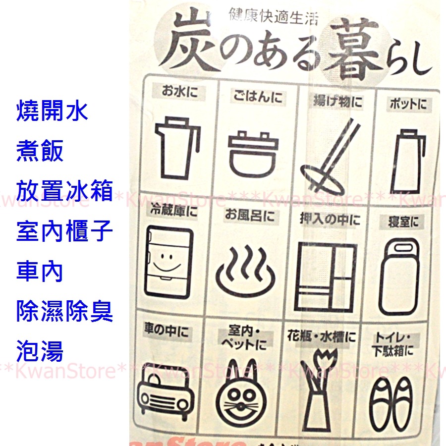 日本萬用備長炭 日本製漢方研究所  煮飯備長炭 煮水 天然除濕除臭  (3支/入)-細節圖2