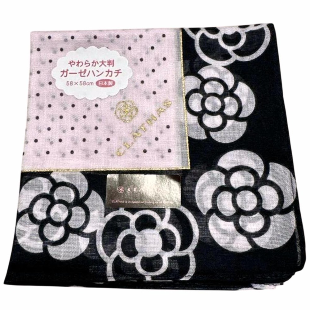[58*58]日本製 CLATHAS山茶花 手帕 專櫃品牌 純棉手帕 大方巾 領巾 絲巾 圍巾-規格圖10