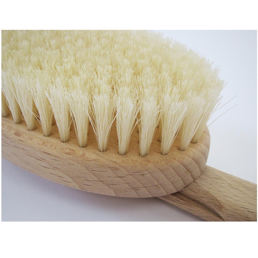 日本製 天然毛洗澡刷 人體工學把柄曲線設計 天然木把手 天然動物毛 洗背刷子-細節圖5