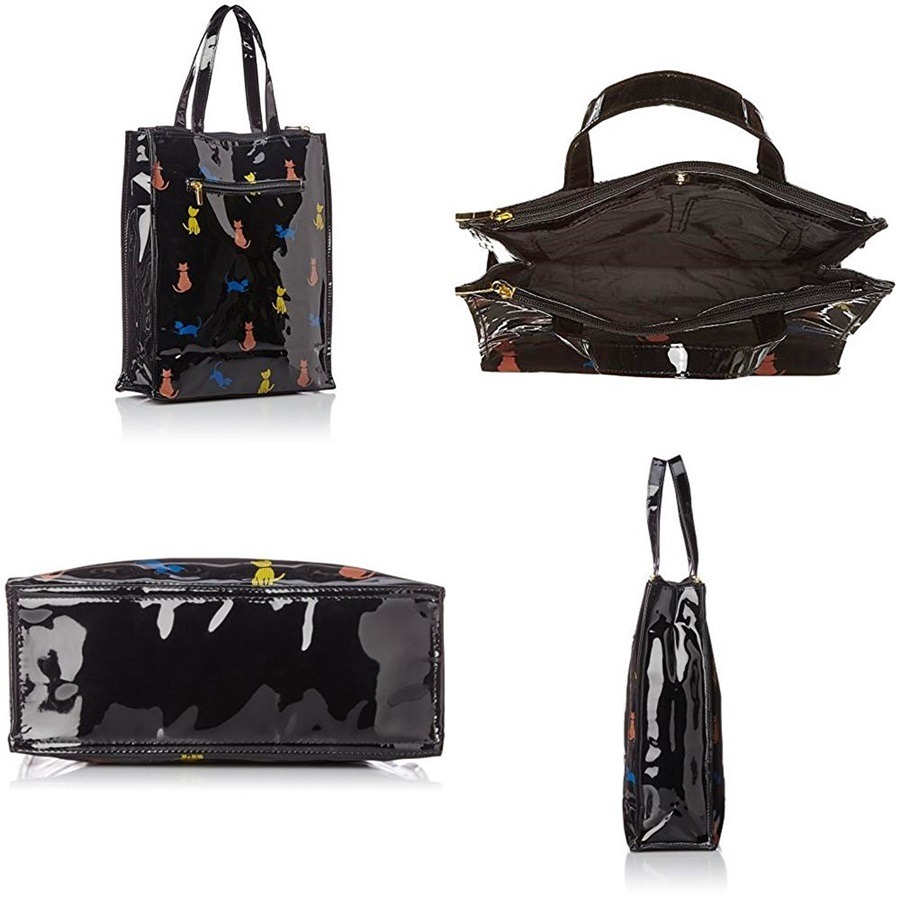 [亮面皮]日本 OFS 彩色貓手提袋 手提包 防水購物袋-細節圖2