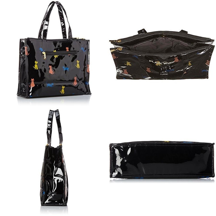 [亮面皮]日本 OFS 彩色貓手提袋 手提包 防水購物袋-細節圖3