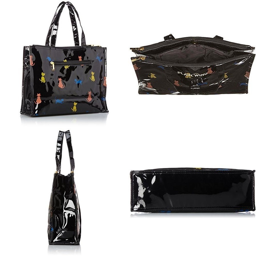 [亮面皮]日本 OFS 彩色貓手提袋 手提包 防水購物袋-細節圖3