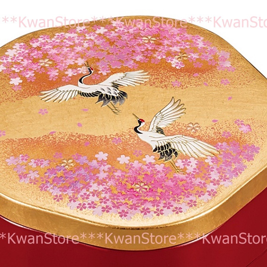 [年終促銷][15cm]日本製 金箔雙層花型糖果盒 果盒~結婚過年過節好看又實用-細節圖5
