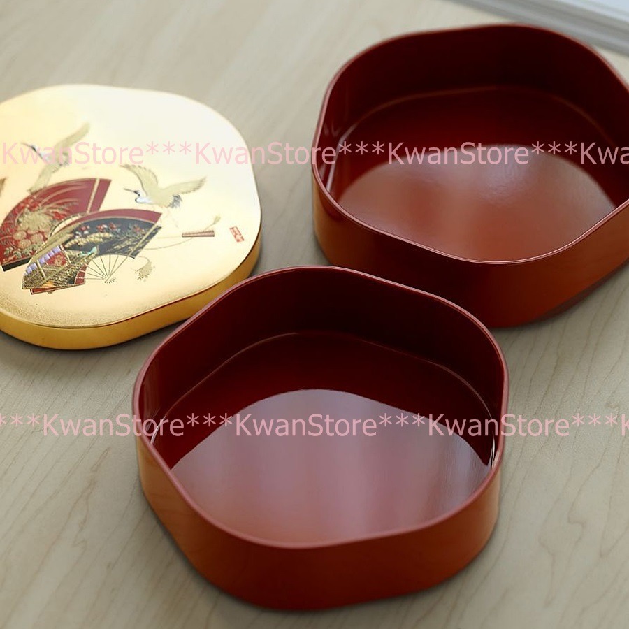 [年終促銷][15cm]日本製 金箔雙層花型糖果盒 果盒~結婚過年過節好看又實用-細節圖7