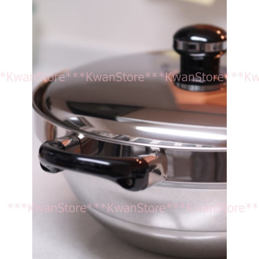 [27/30cm]日本製 宮崎 蒸煮萬能鍋 304不鏽鋼段付鍋 蒸鍋 湯鍋 炒鍋 油炸鍋 兩手鍋-細節圖5