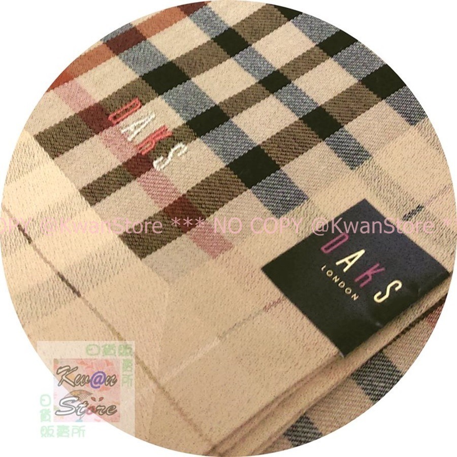[經典系列] 日本製 DAKS經典 蘇格蘭格子 手帕 領巾 絲巾 方巾-細節圖2